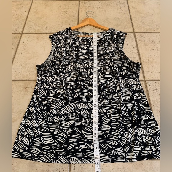 Worthington Black & White Palm Leaf Print Blouse XL - Picture 6 of 6